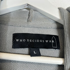 Who Decides War Grey Faded Glass Distressed Hoodie Size L