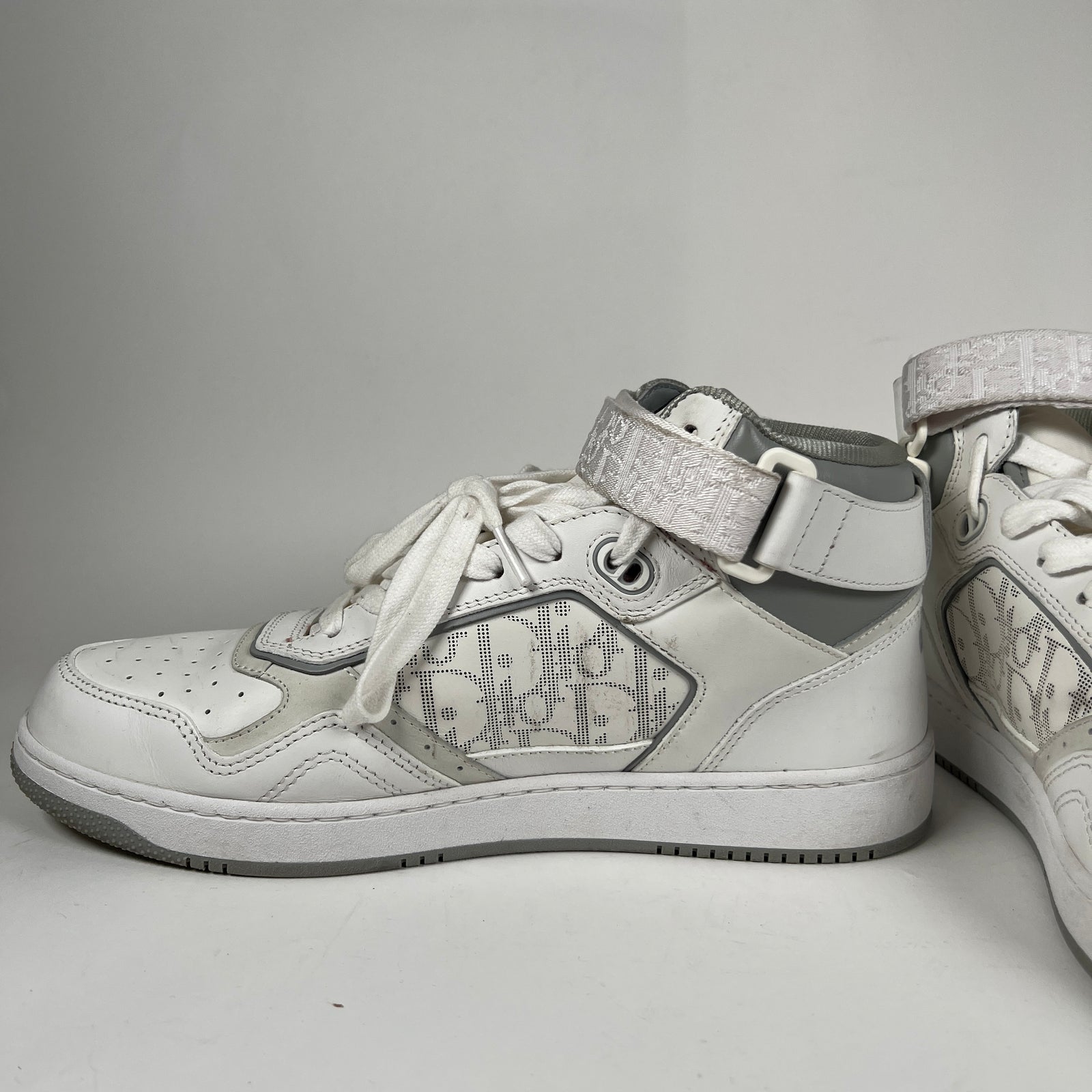 Dior B27 White/Gray Oblique Hightops Size 10