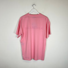 Balenciaga Pink Logo T-shirt Size L