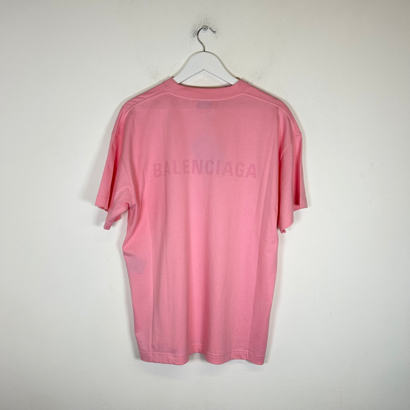 Balenciaga Pink Logo T-shirt Size L