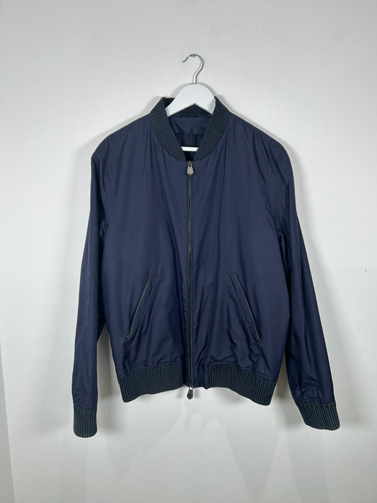 Berluti Navy Nylon Silk Jacket Size 52