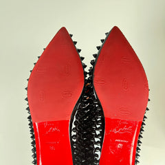 Christian Louboutin Black Patent Studded Flats Size 38