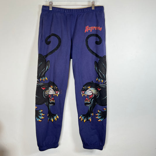 Supreme SS21 Washed Navy Panther Sweatpants Size S