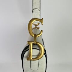 Dior Latte Grained Calfskin Medium Saddle Bag