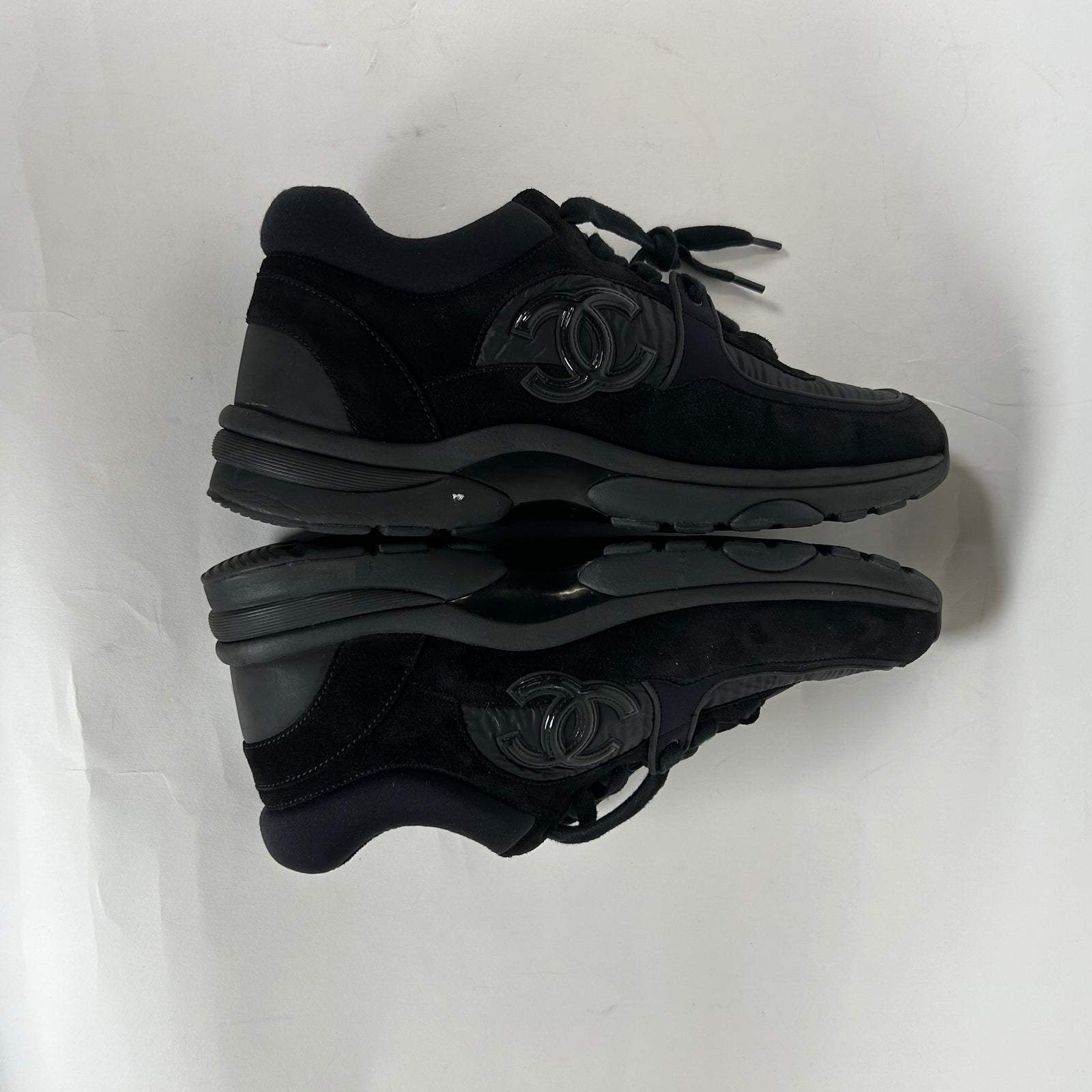 Chanel Black Tennis Trainers Size 40.5