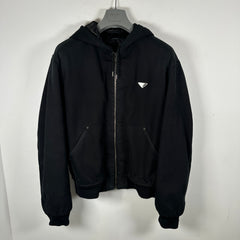 Prada Plaque Logo Hooded Work Jacket