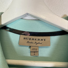 Burberry Mint Blue Hatley Camo Polo Shirt