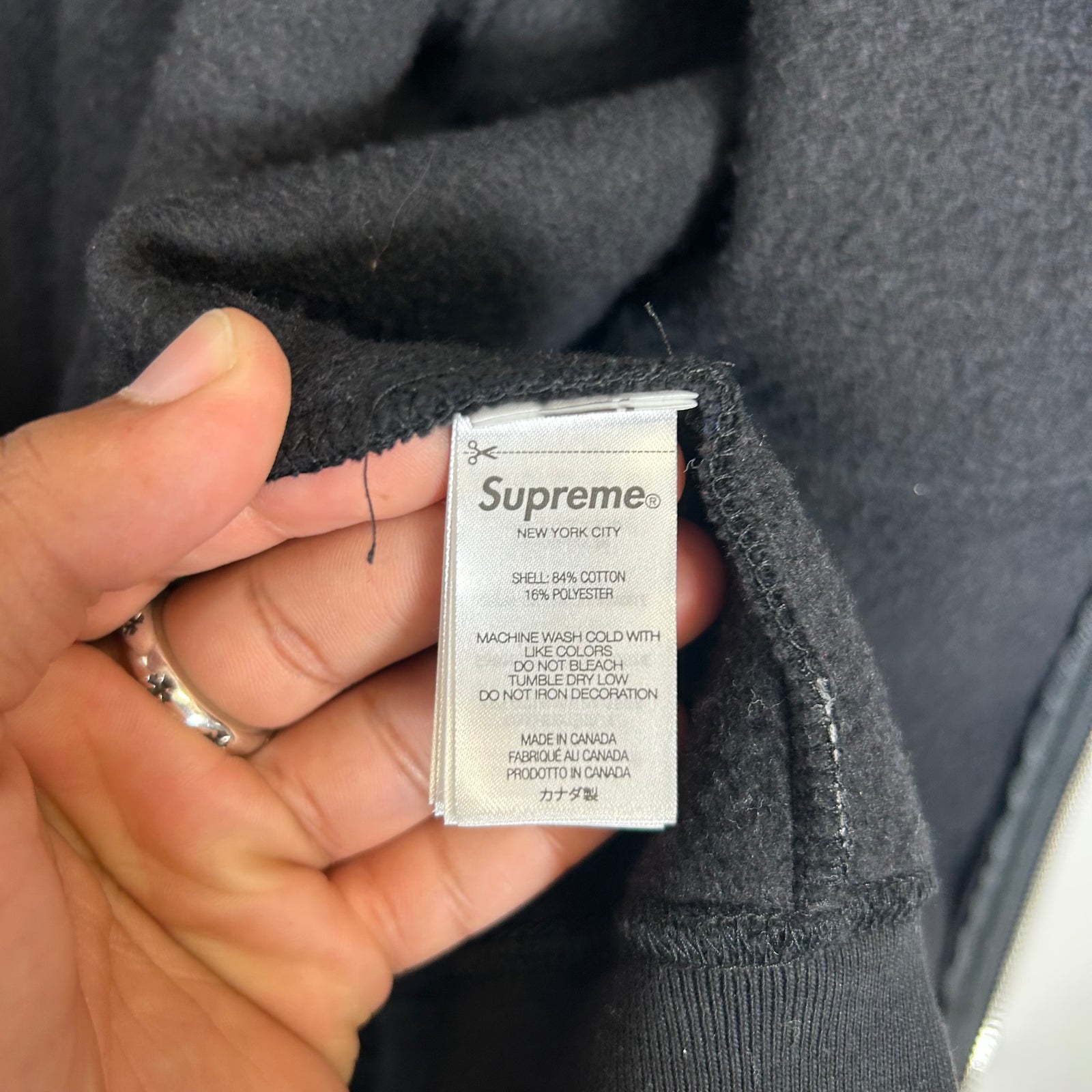 Supreme Black Mini Box Logo Zip-Up Hoodie Size M