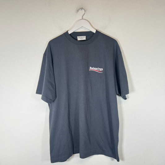 Balenciaga Dark Grey Campaign Logo T-Shirt Size M