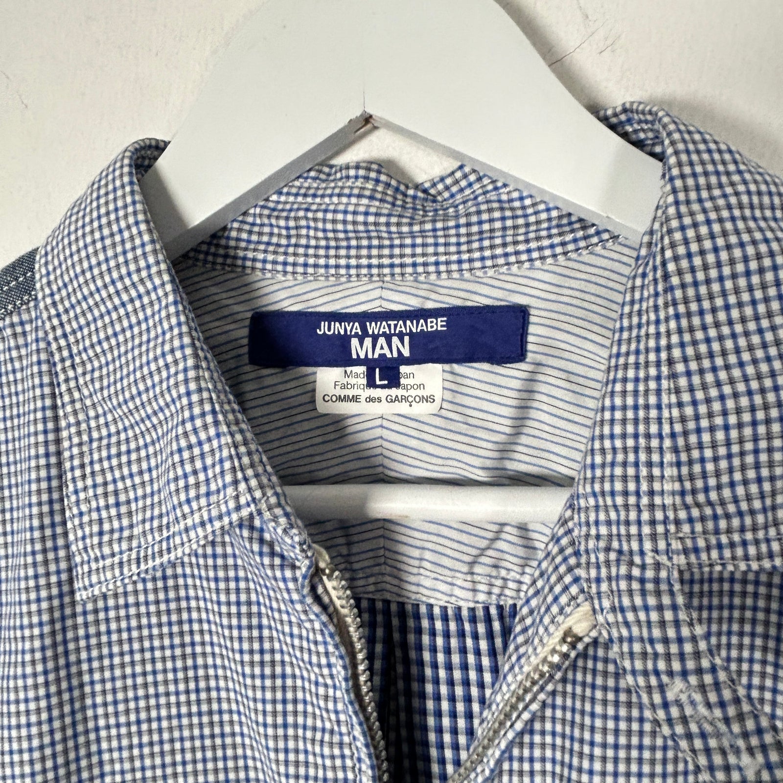 Junya Watanabe Man Patchwork Gingham Check Shirt Jacket