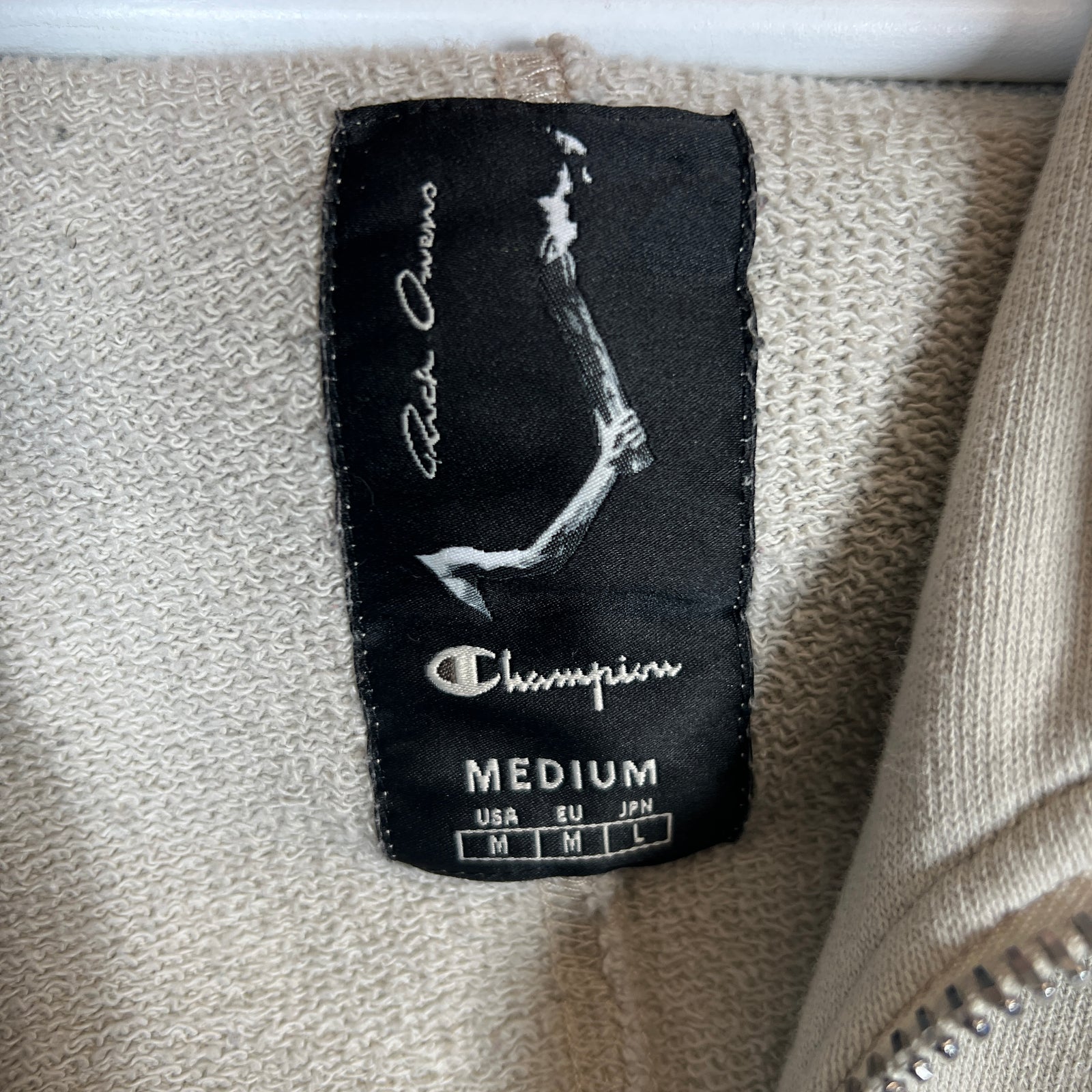 Rick Owens x Champion Cream Mountain Hoodie Size M