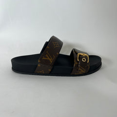 Louis Vuitton Bom Dia Monogram Flat Mule Sandals Size 38.5