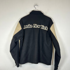 Awake NY Black Crown Paneled Varsity Jacket Size L