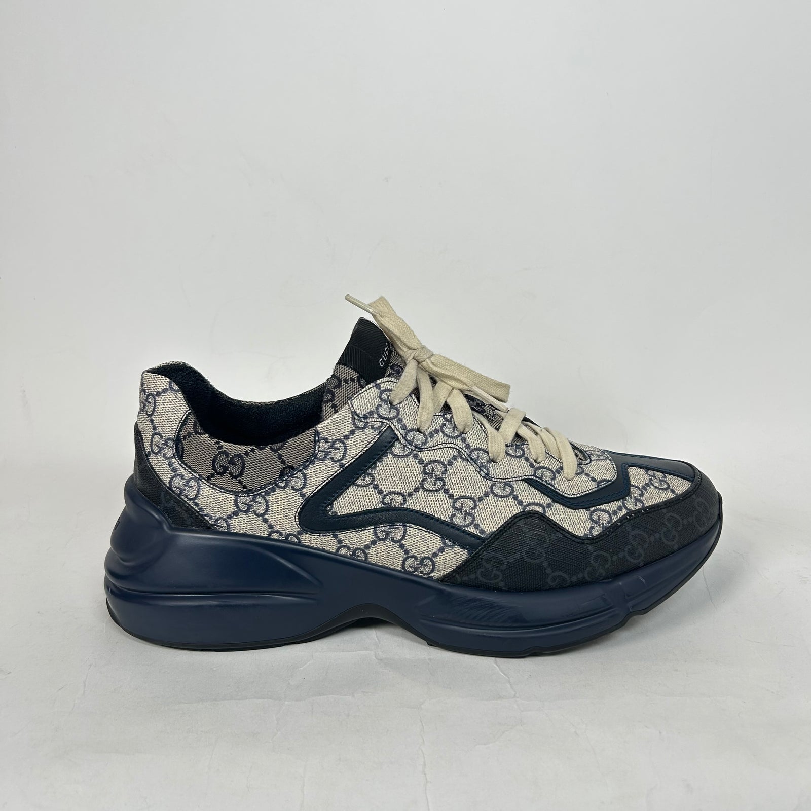 Gucci Navy GG Rhyton Sneaker Size GG 9.5