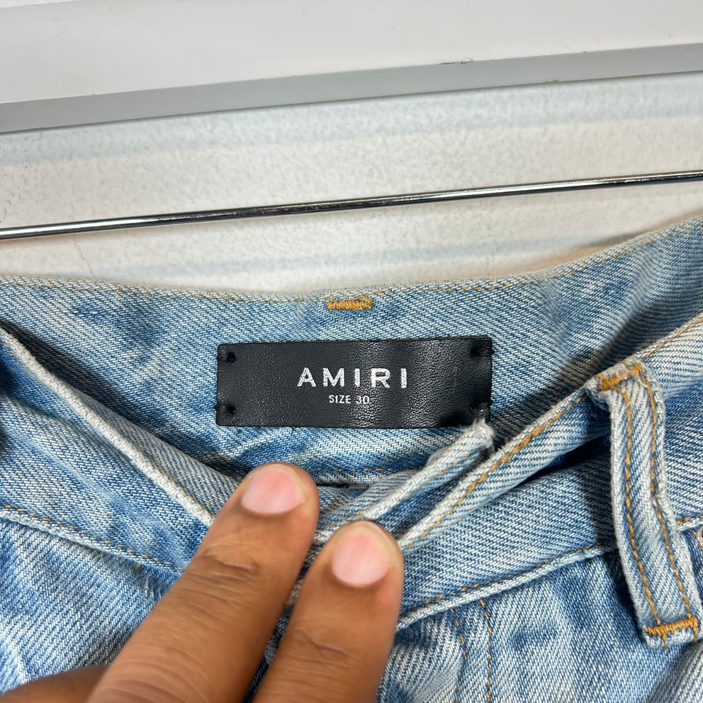 Amiri Lightwash Travel Patch Jeans Size 30