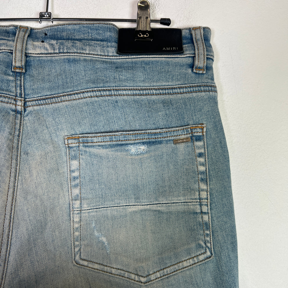Amiri Clay Indigo Bandana Flame Jeans Size 32