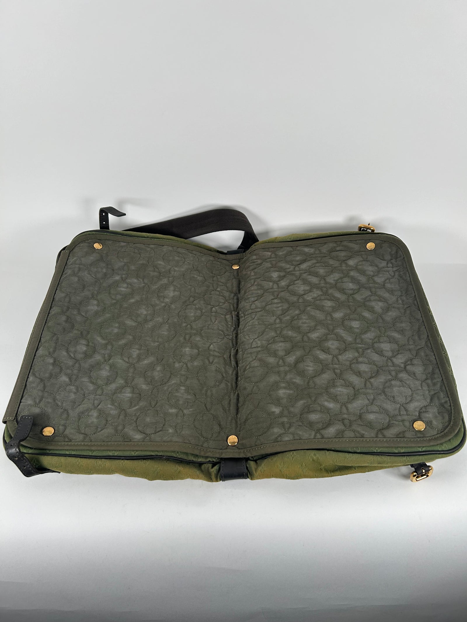 Louis Vuitton Mini Sac Maman Green Canvas Monogram Strap Bag