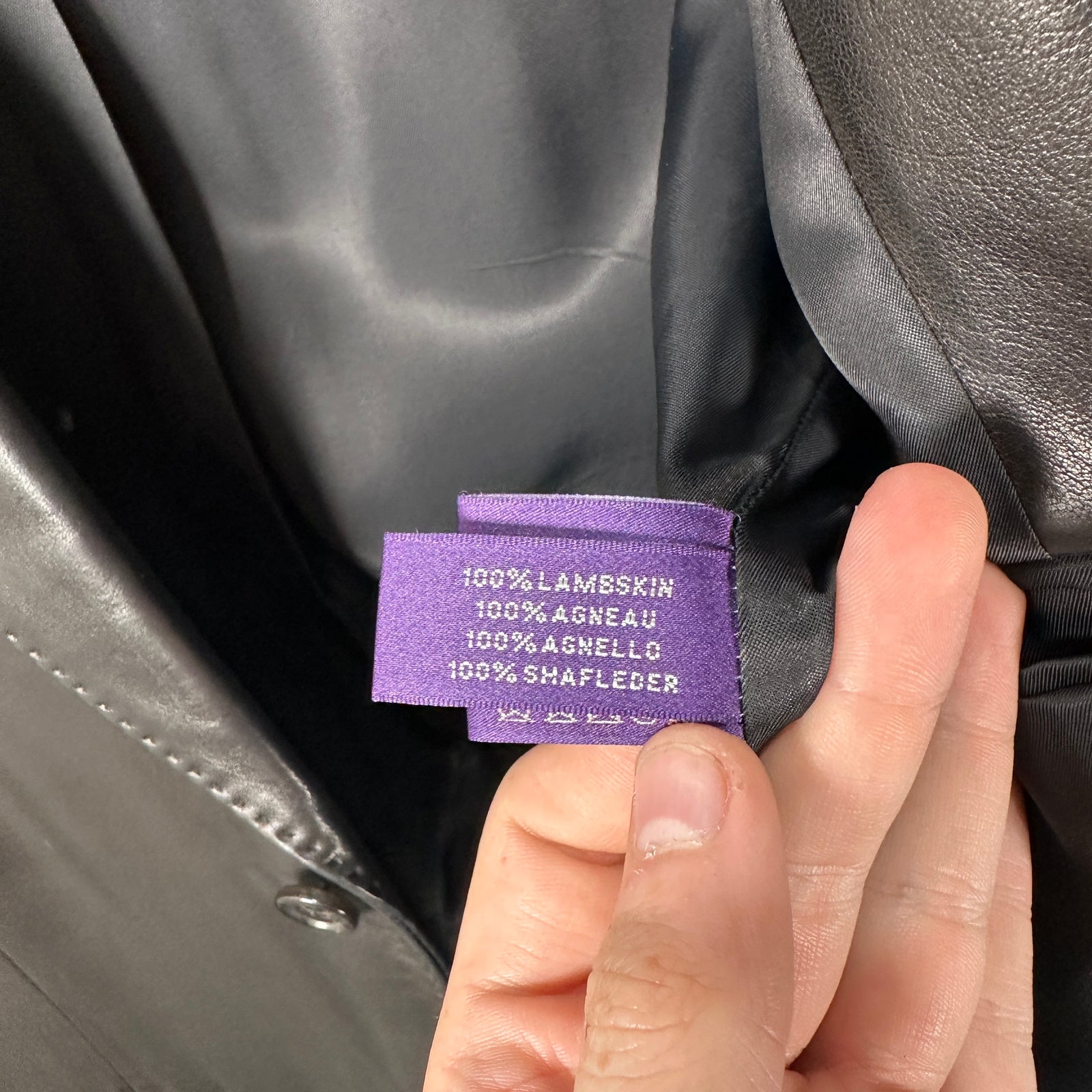 Ralph Lauren Purple Label Lambskin Leather Blazer Size 42R