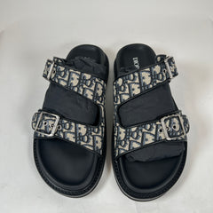 Dior Black/Beige Oblique Aqua Sandals Size 43