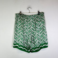 Casablanca Green Ping Pong Monogram Silk Shorts