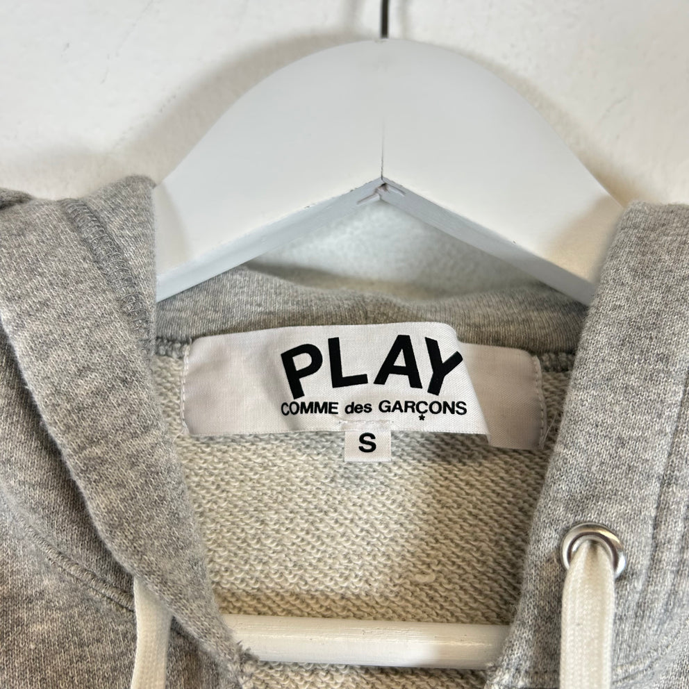 CDG Play Grey Zip-Up Hoodie Size S