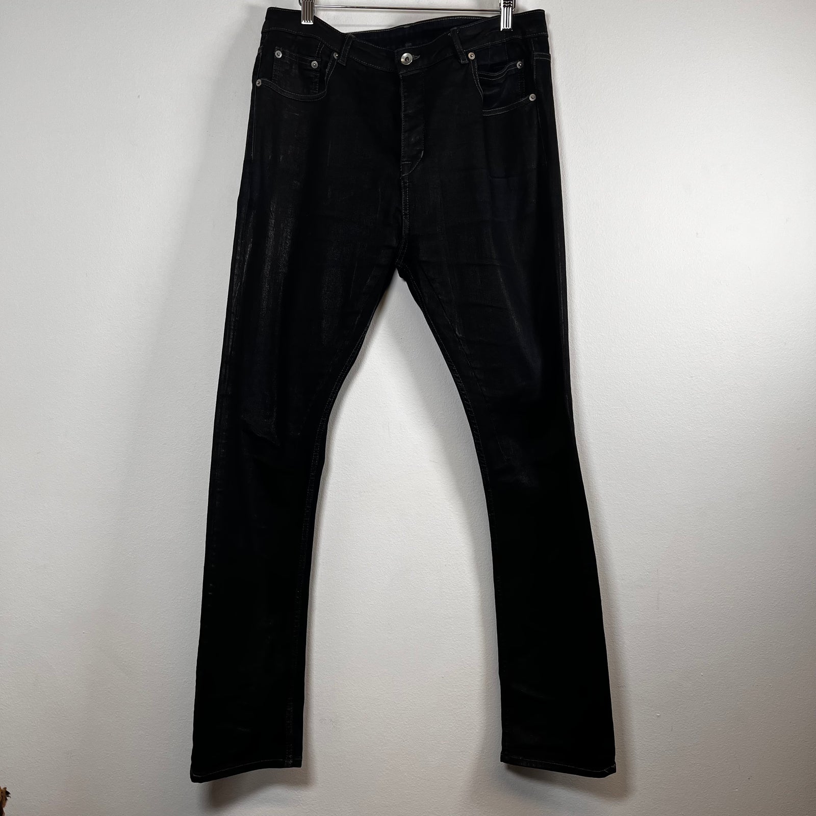 Rick Owens Drkshdw Waxed Indigo Detroit Cut Jeans