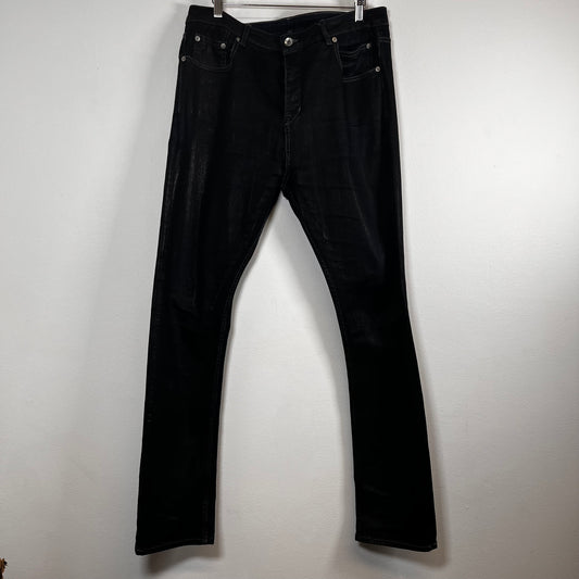 Rick Owens Drkshdw Waxed Indigo Detroit Cut Jeans
