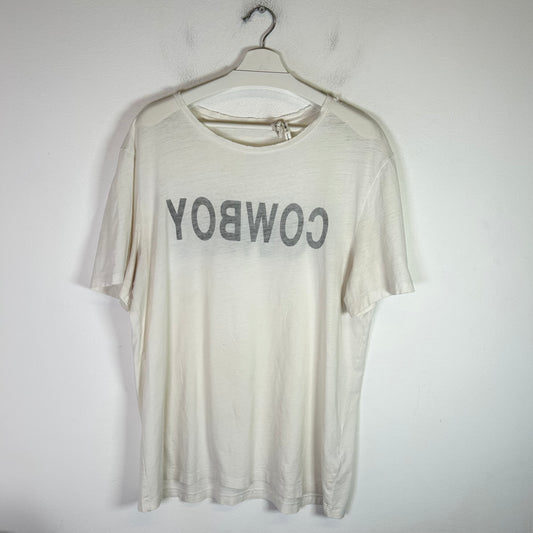 Helmut Lang White Re-Edition Cowboy T-Shirt Size L