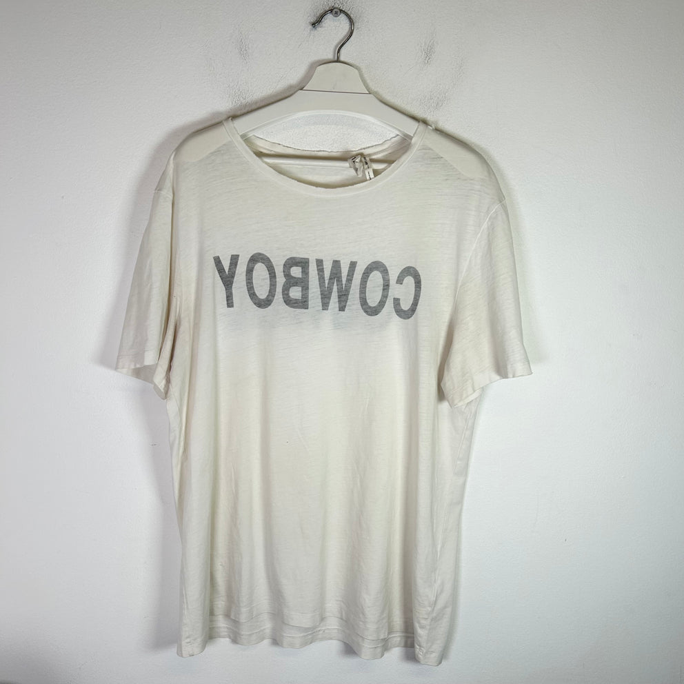 Helmut Lang White Re-Edition Cowboy T-Shirt Size L