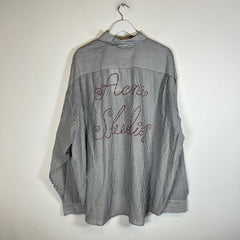 Acne Studios Striped Logo Button-Up Shirt Size L