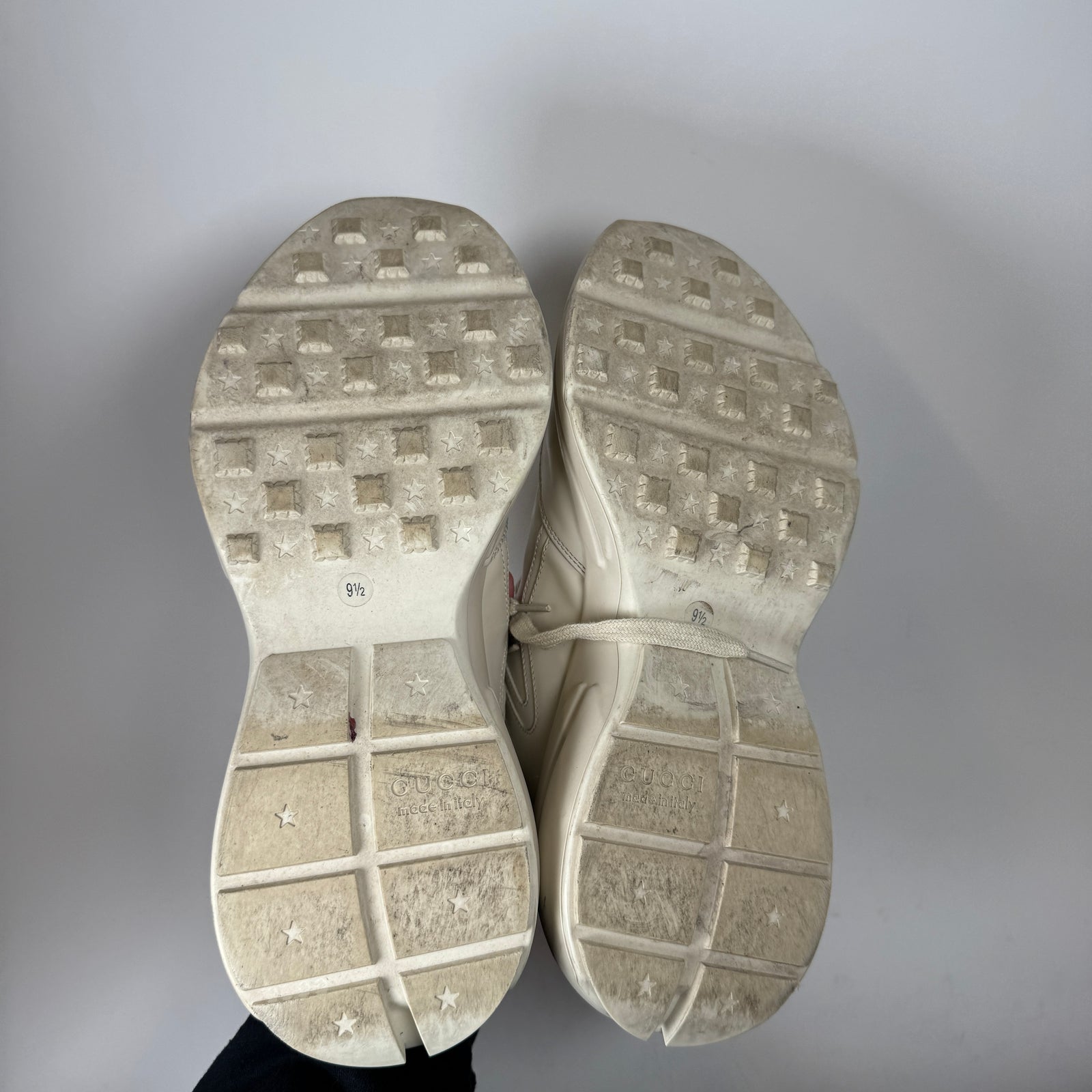 Gucci Beige Logo Rhyton Sneaker Size GG 9.5