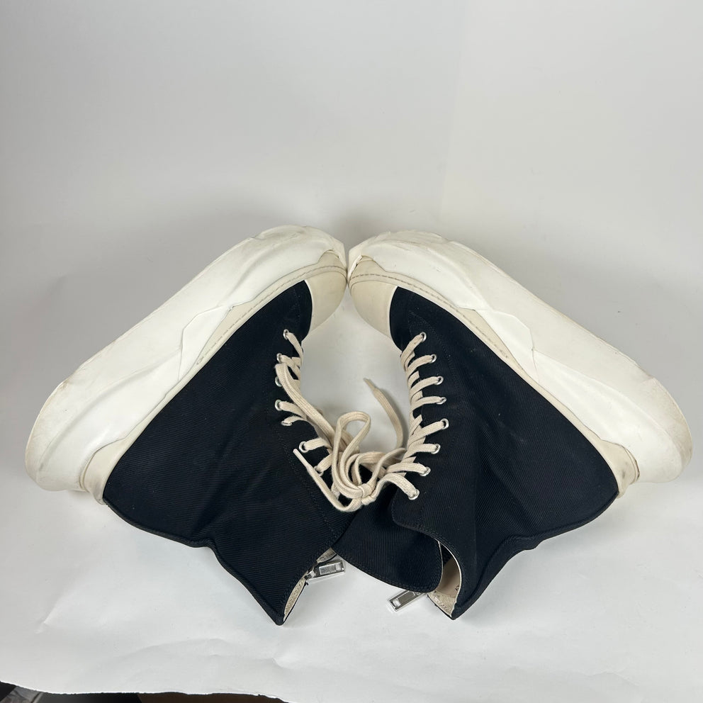 Rick Owens Black/Milk High-Top Abstract Ramones Size 43.5