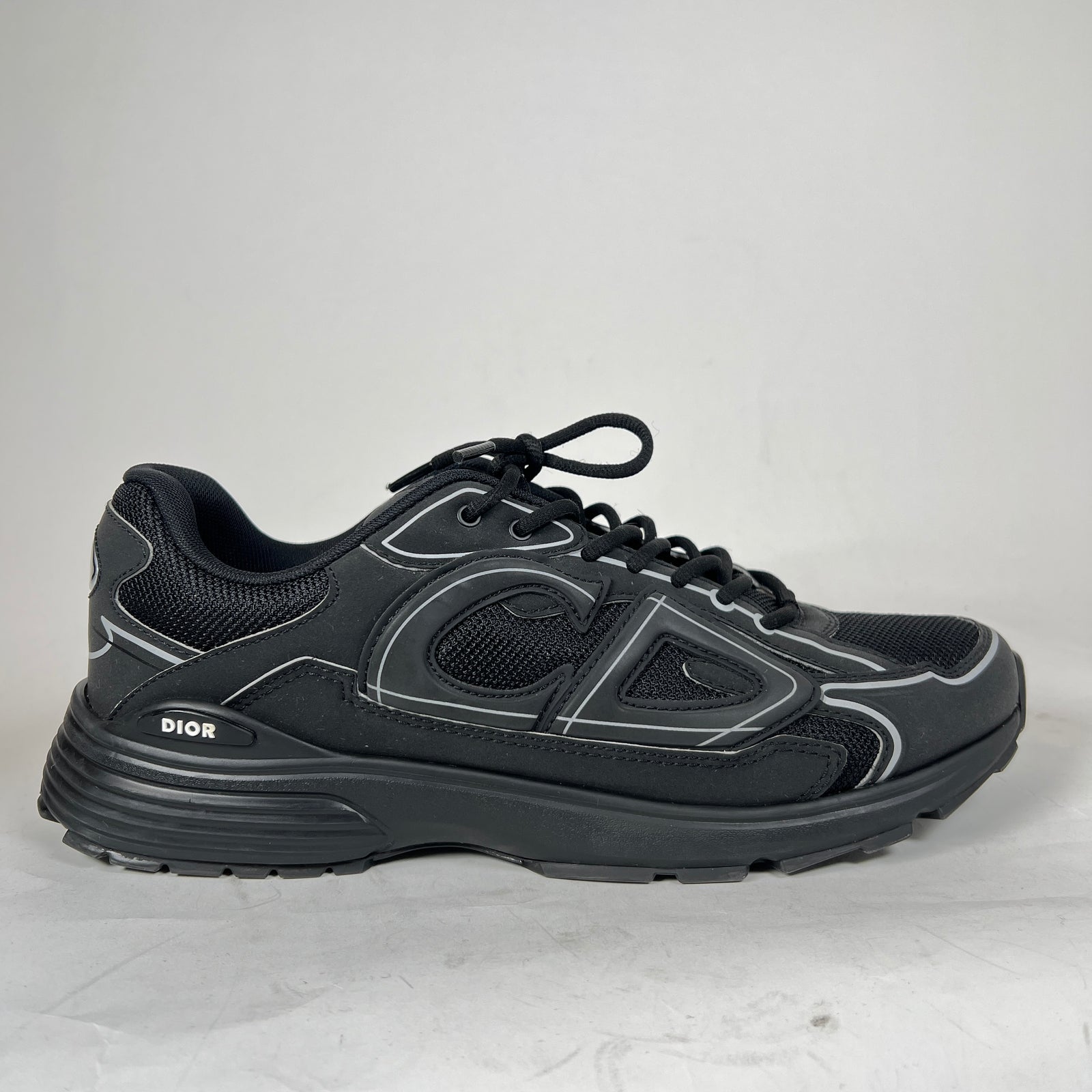 Dior B30 Triple Black Technical Mesh Sneaker Size 45