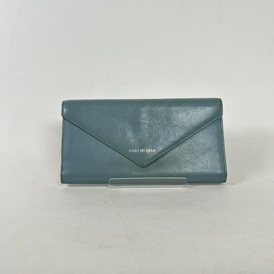Balenciaga Blue Papier Leather Wallet