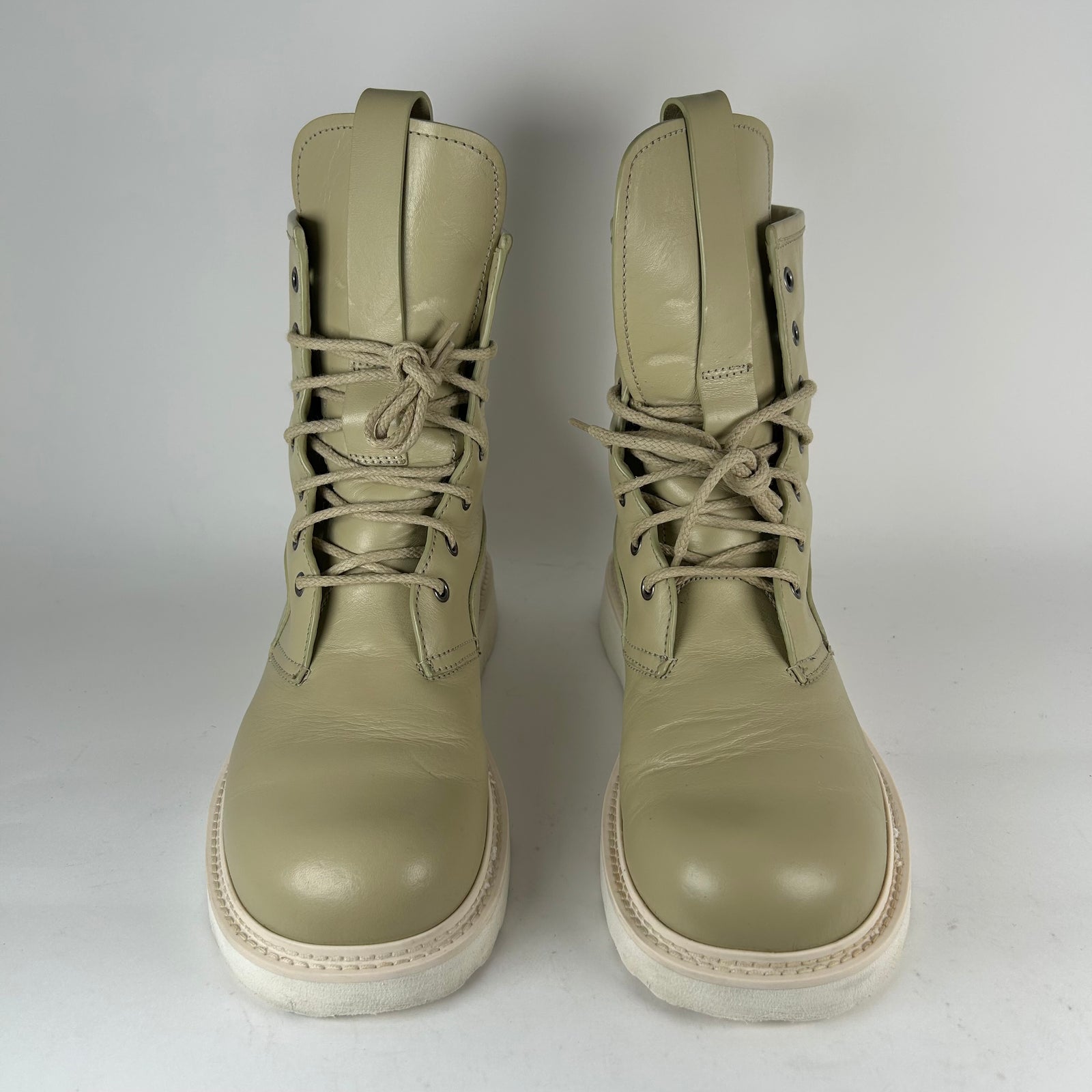 Bottega Veneta Natural Leather Lace Up Boots Size 42