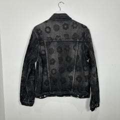 Purple Darkwash Jean Graphic Jean Jacket Size M