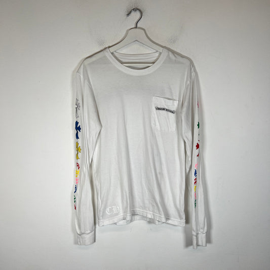 Chrome Hearts White Multicolor Cemetery Cross Longsleeve Size M