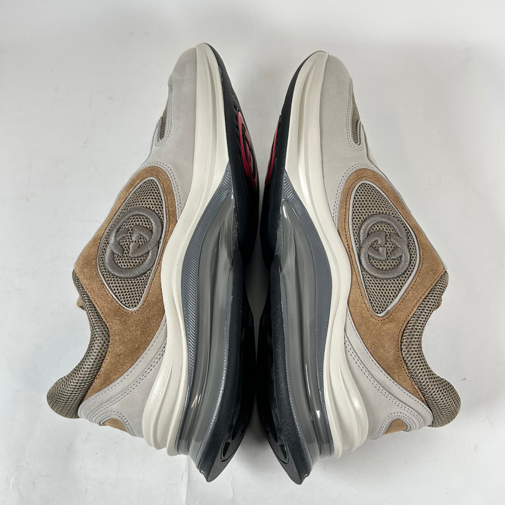 Gucci Gray/Brown Interlocking G Runners Size GG 8.5