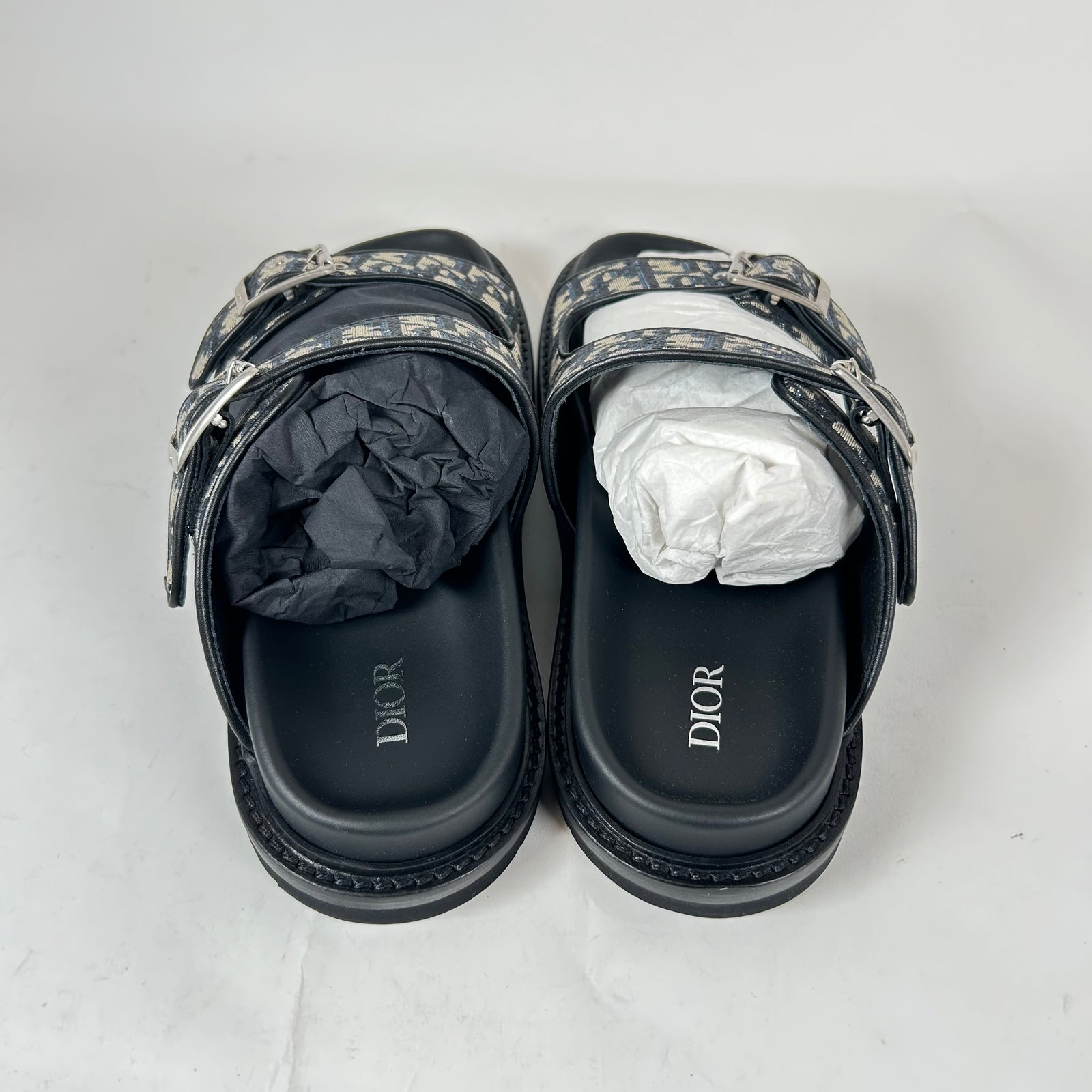 Dior Black/Beige Oblique Aqua Sandals Size 42