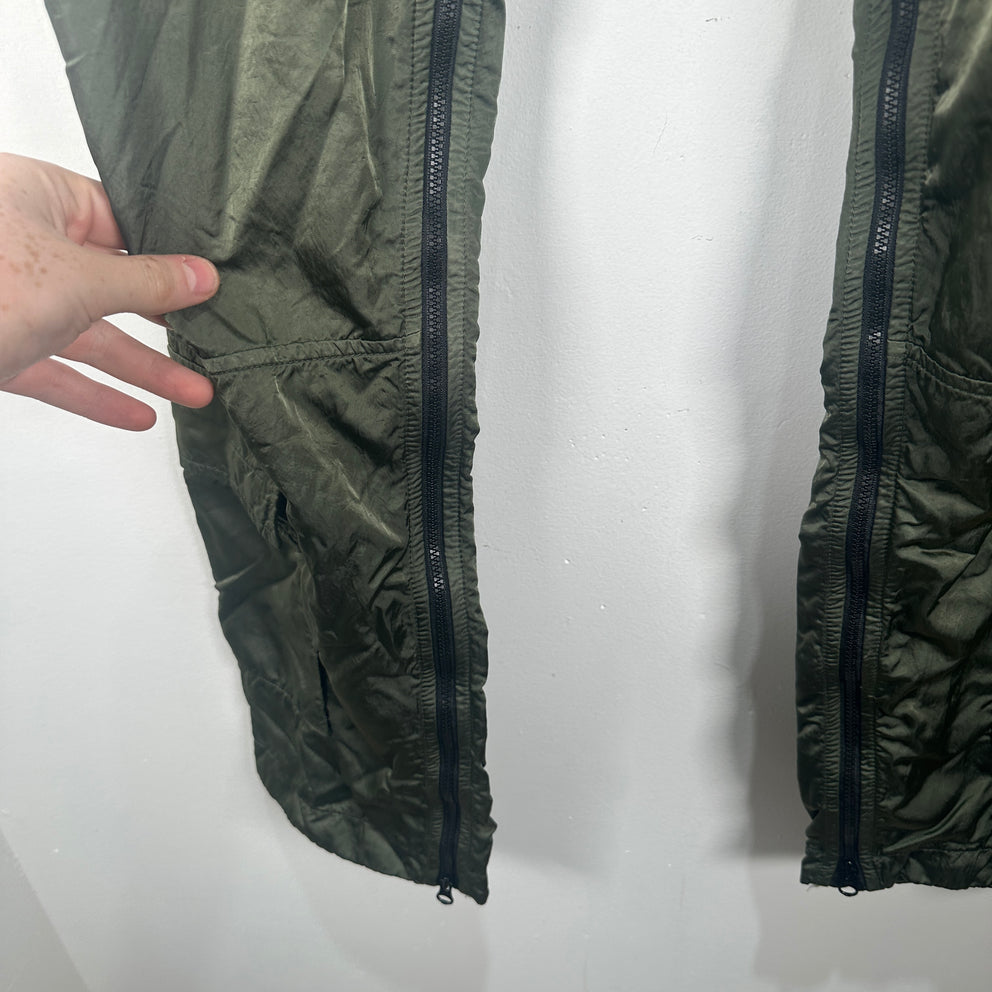 Stone Island Green Nylon Zipper Cargo Pants Size 36