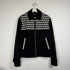 Amiri Black Embroidered Diamond MA Work Jacket Size 50
