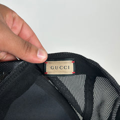 Gucci Black GG Monogram Leather Hat Size L