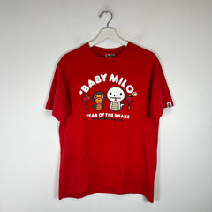 Bape Red 'Year Of The Snake' Baby Milo T-Shirt Size M