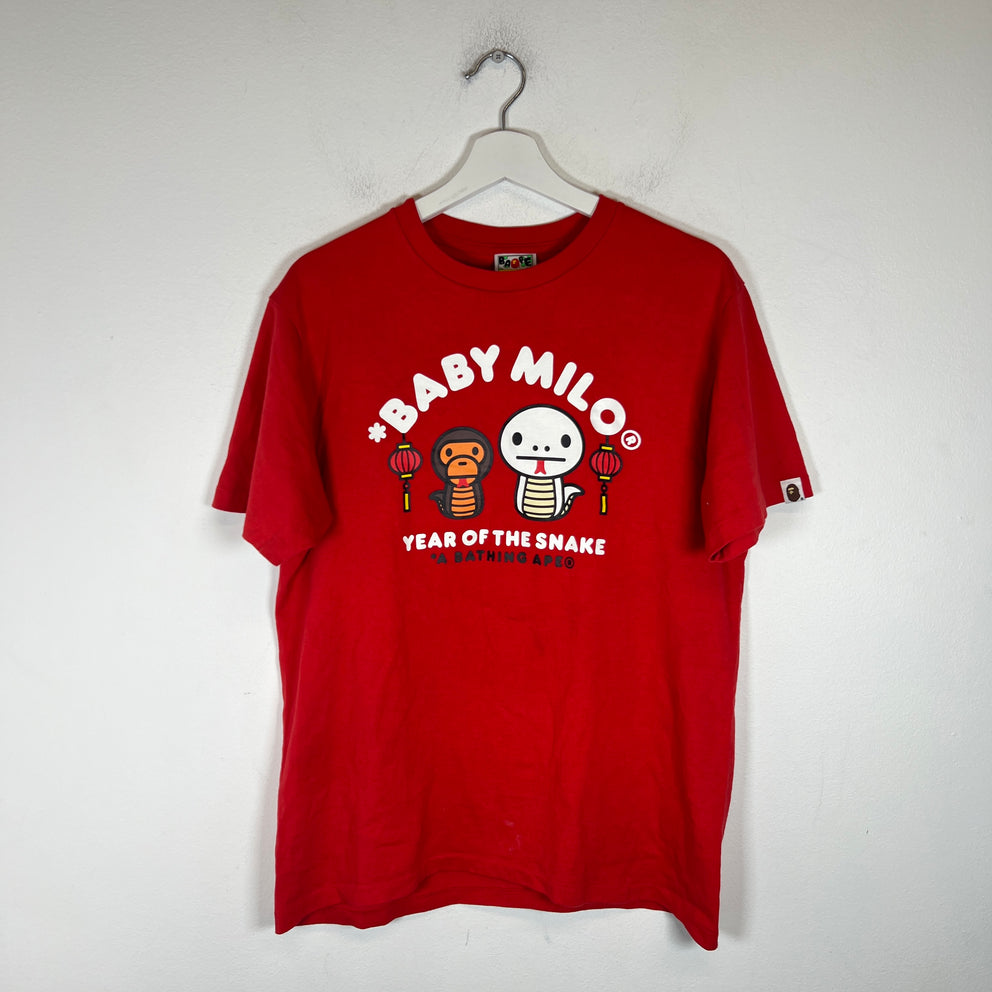 Bape Red 'Year Of The Snake' Baby Milo T-Shirt Size M