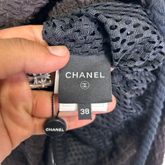 Chanel Brown Silk Textured Jacket Size 38