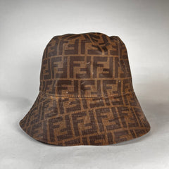 Fendi FF Monogram Waxed Bucket Hat Sz L