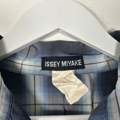 Issey Miyake Blue Plaid Button Up Shirt Size L
