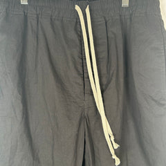 Rick Owens Black Drawstring Cotton Pants Size M