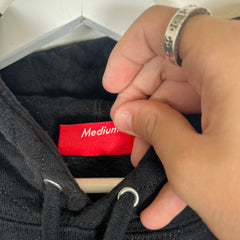 Supreme Black Quilted Hoodie Sz M