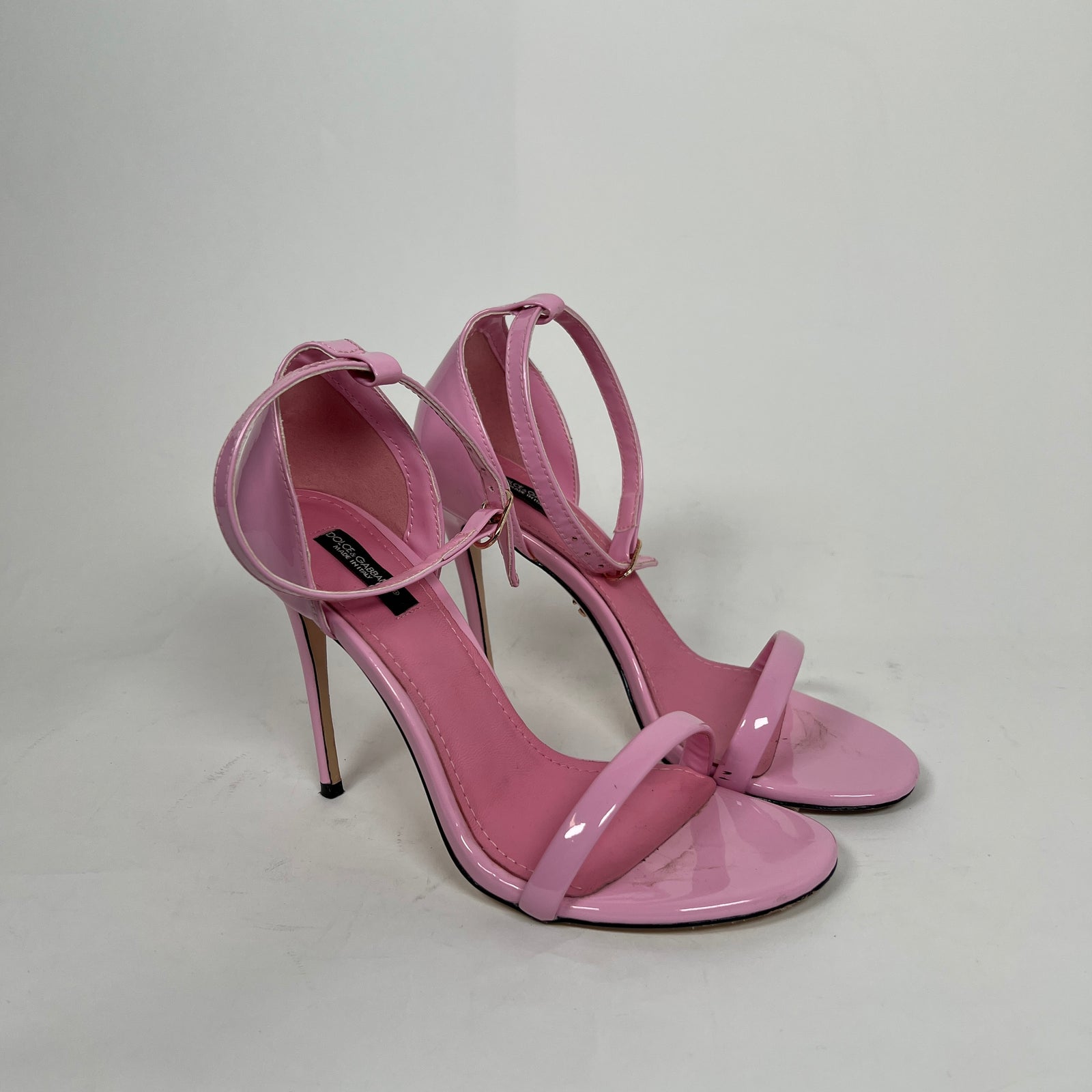 Dolce & Gabbana Pink Patent Leather Sandals Size 37
